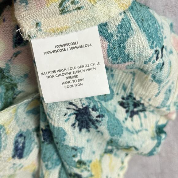 O’Neill Printed Top Womens Medium Spaghetti Straps T Back Flowy Ruffles Floral - Picture 7 of 13